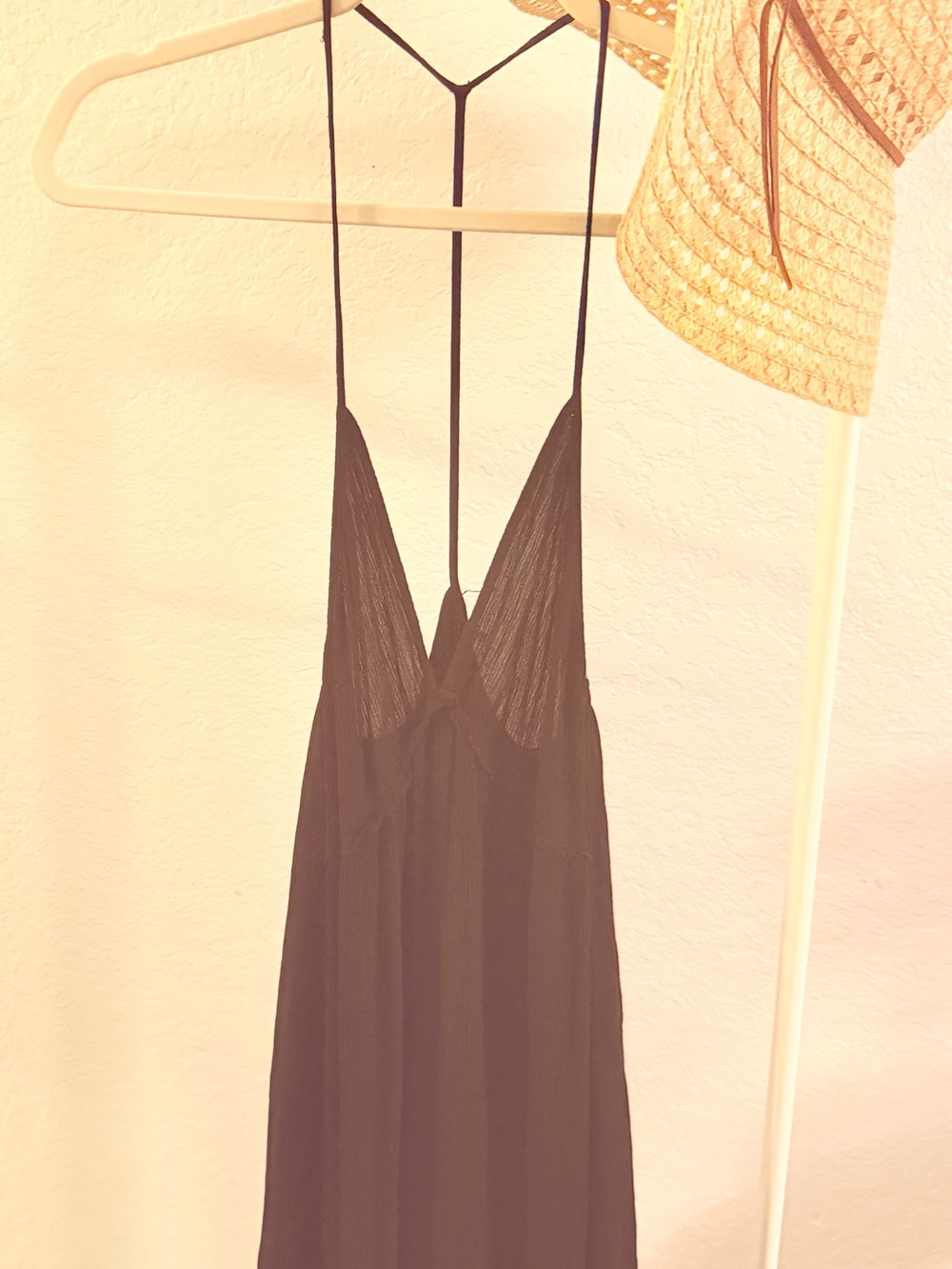 H&M Black Long Maxi Dress with Delicate Straps